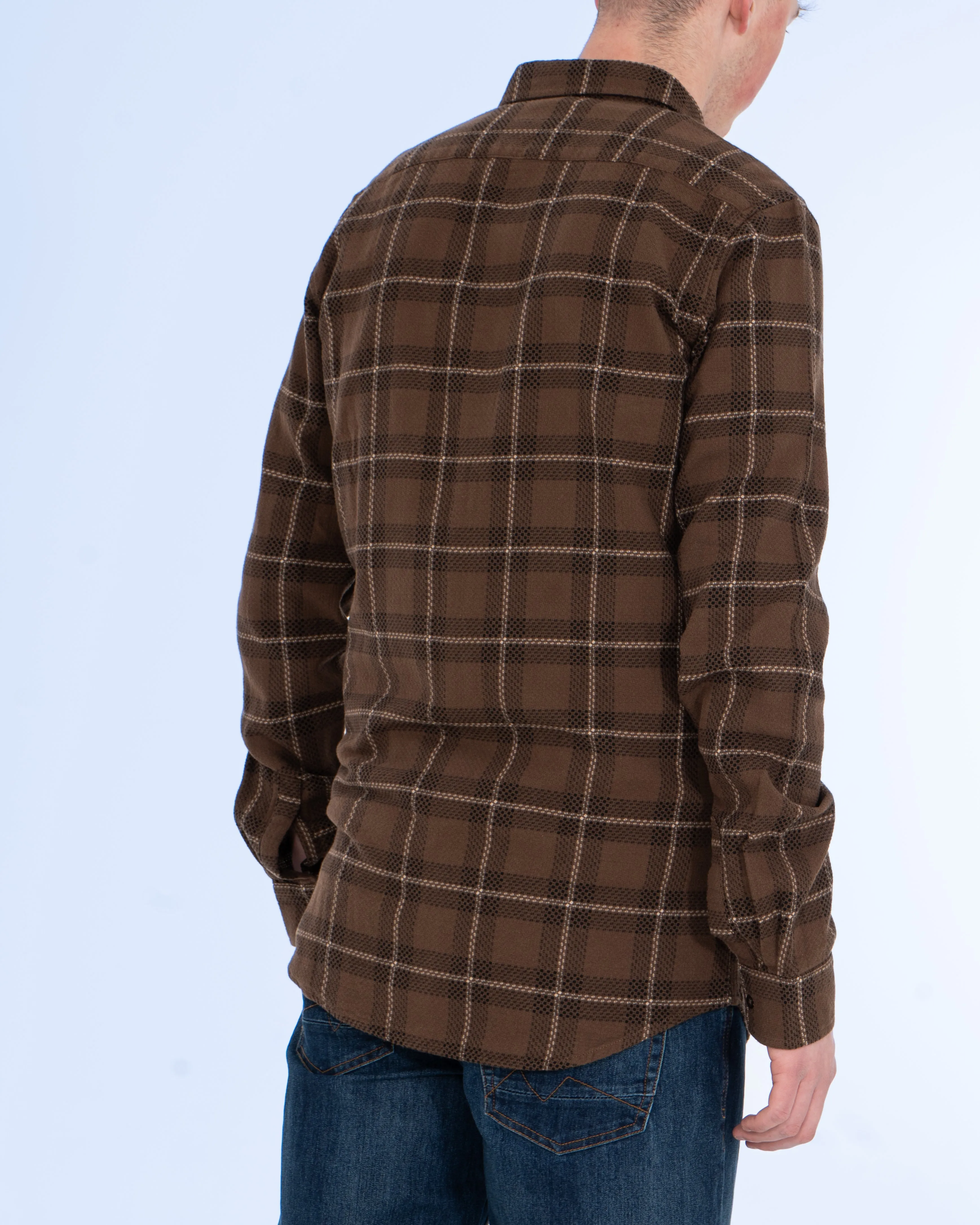 2t Jackson Extra Tall Oxford Shirt (brown check) Cloud Soft