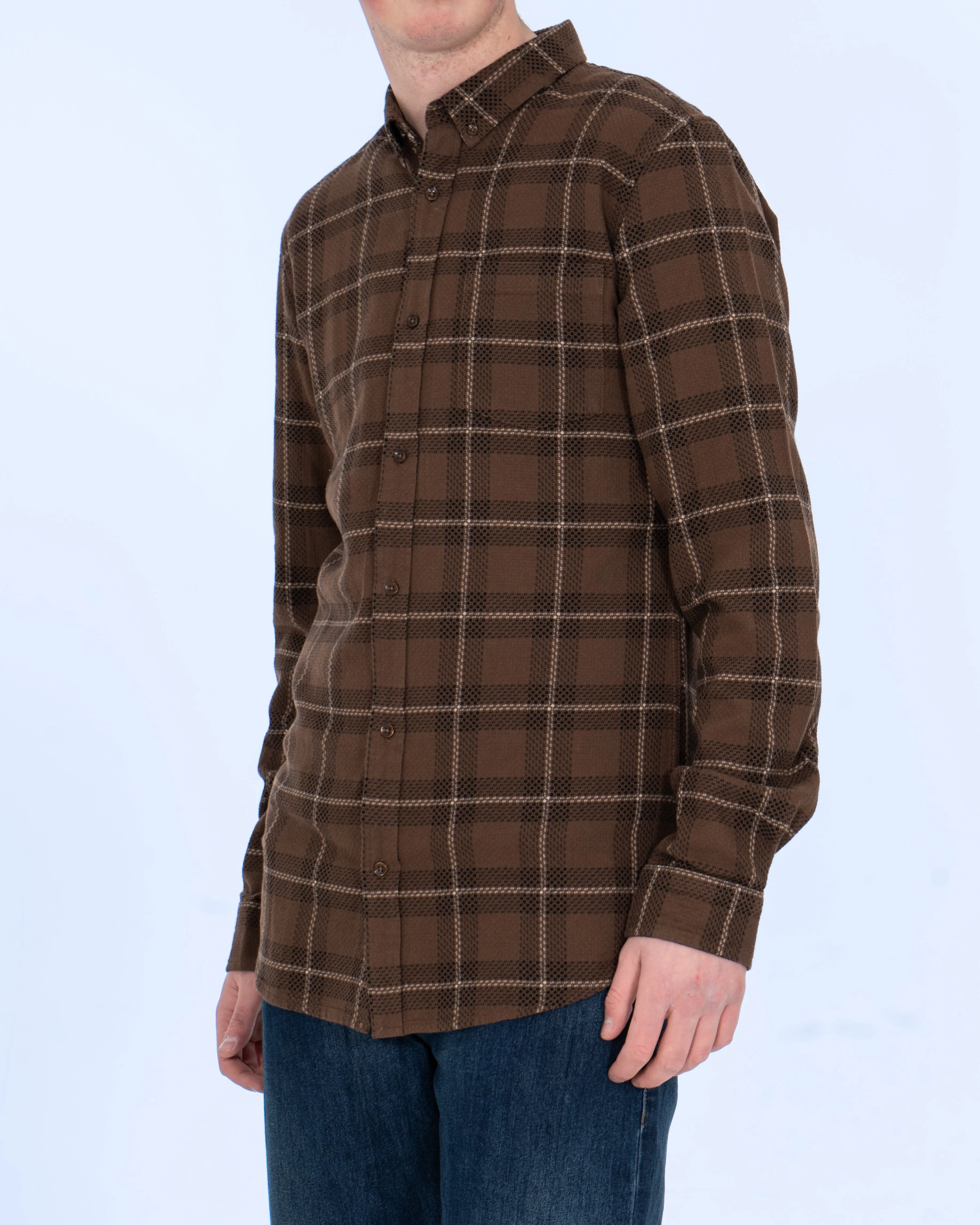 2t Jackson Extra Tall Oxford Shirt (brown check) Fit Focus