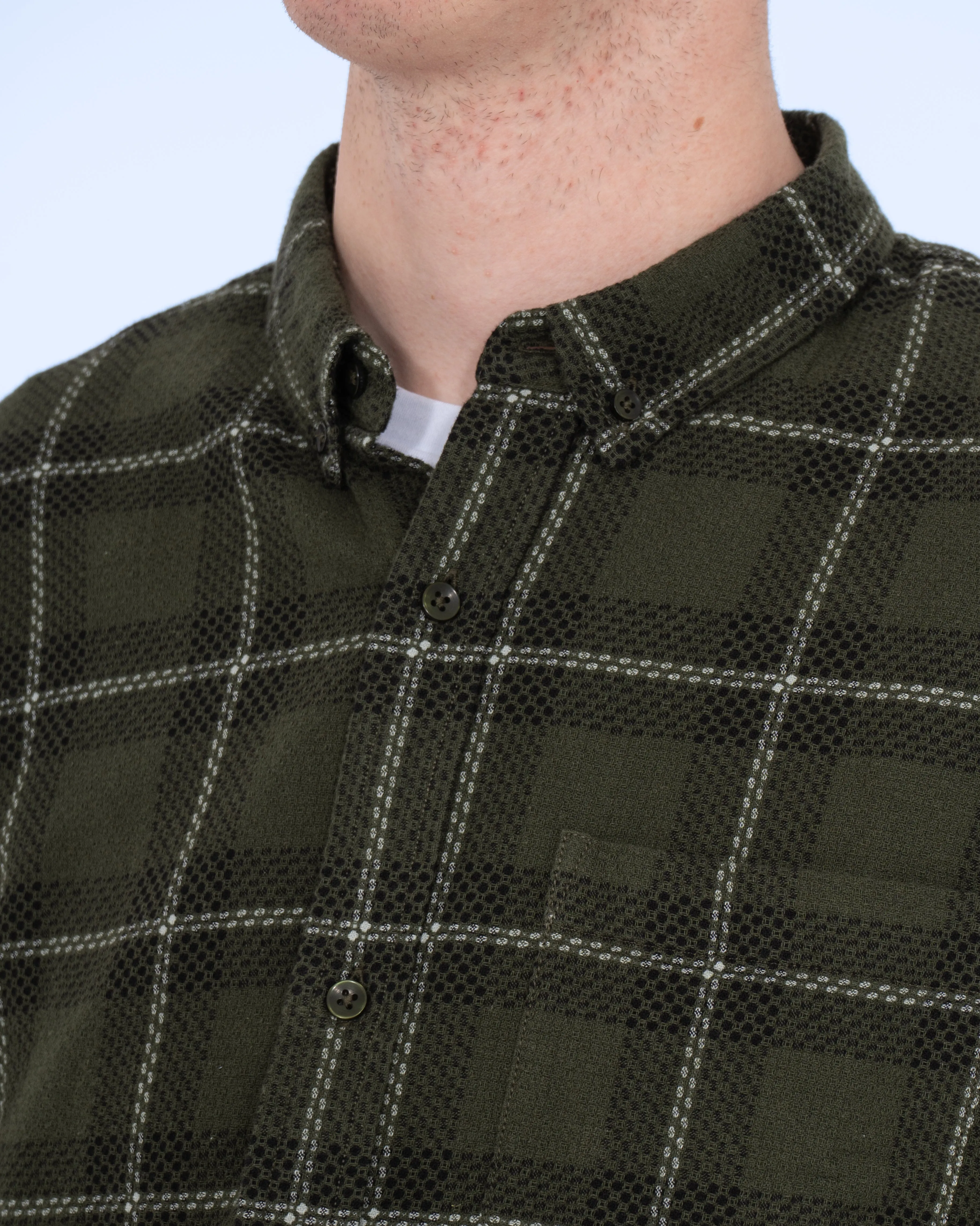 2t Jackson Extra Tall Oxford Shirt (dark green check) Gentle Touch