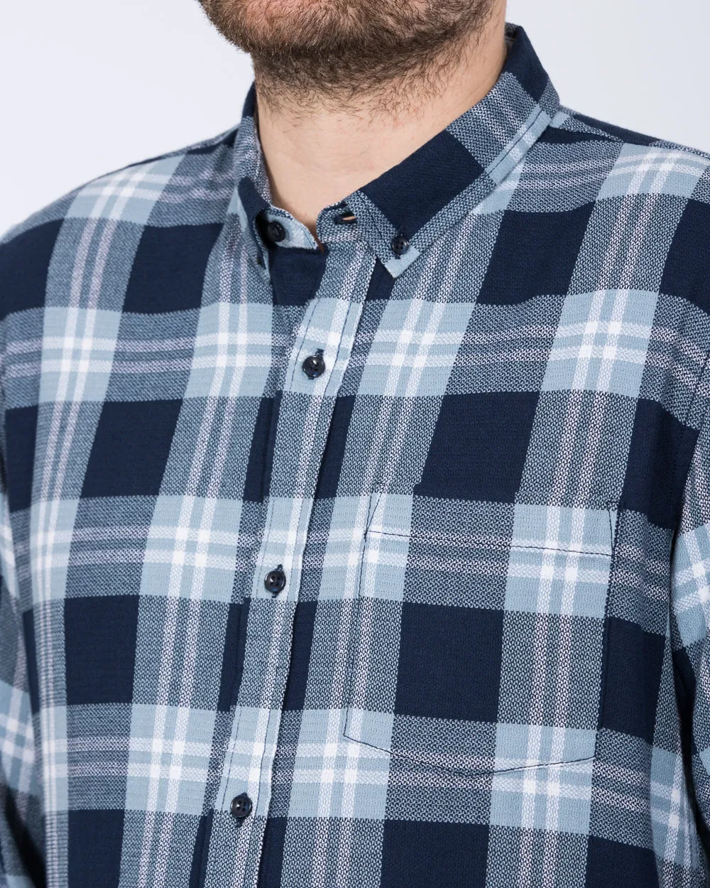 2t Jackson Extra Tall Oxford Shirt (ecru/blue check) Tone Down