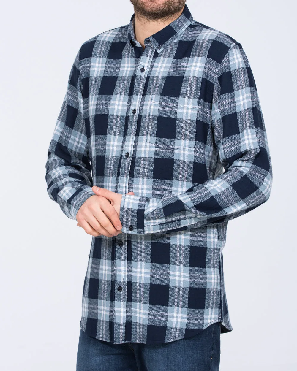 2t Jackson Extra Tall Oxford Shirt (ecru/blue check) Move Well