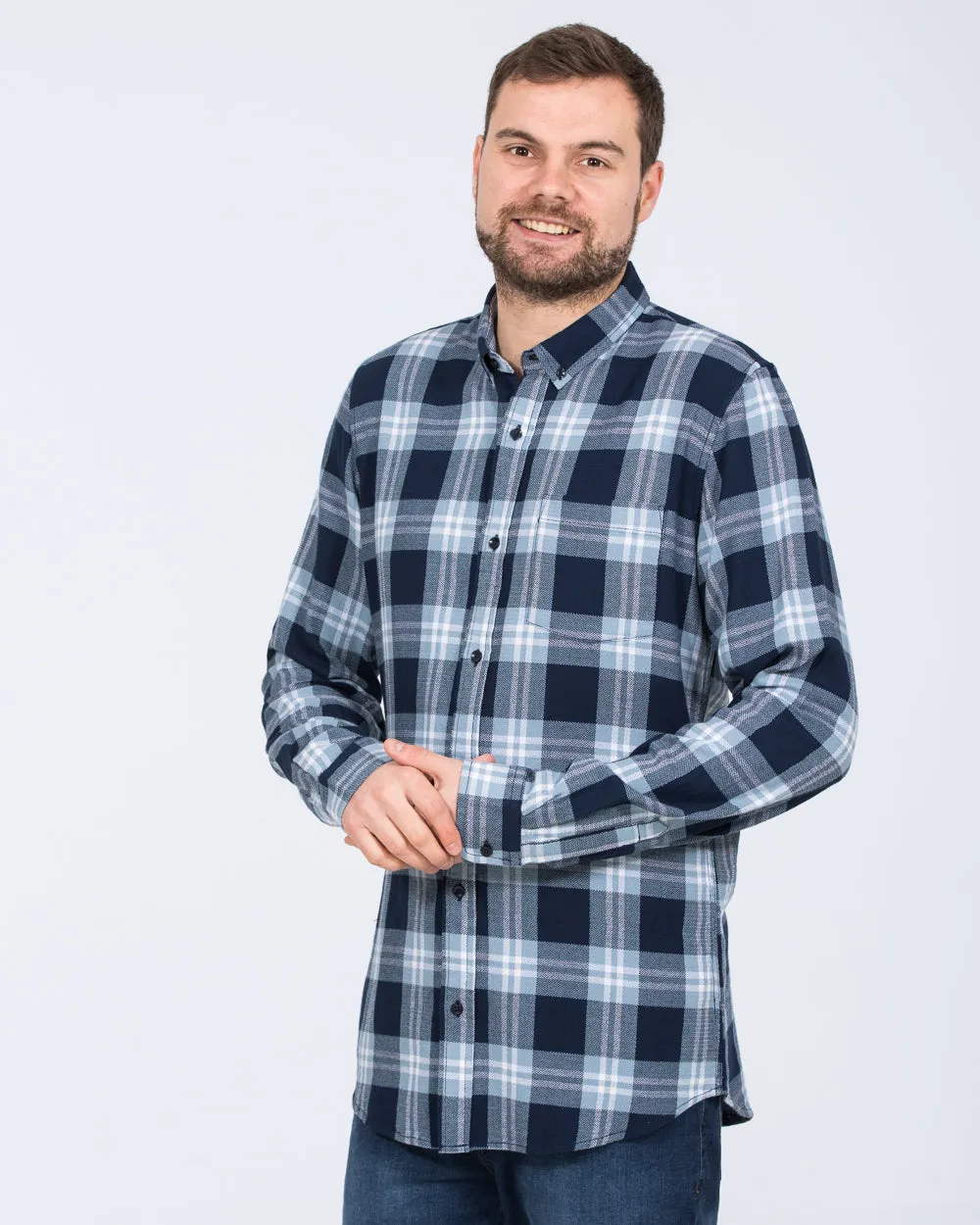 2t Jackson Extra Tall Oxford Shirt (ecru/blue check) Night Ready