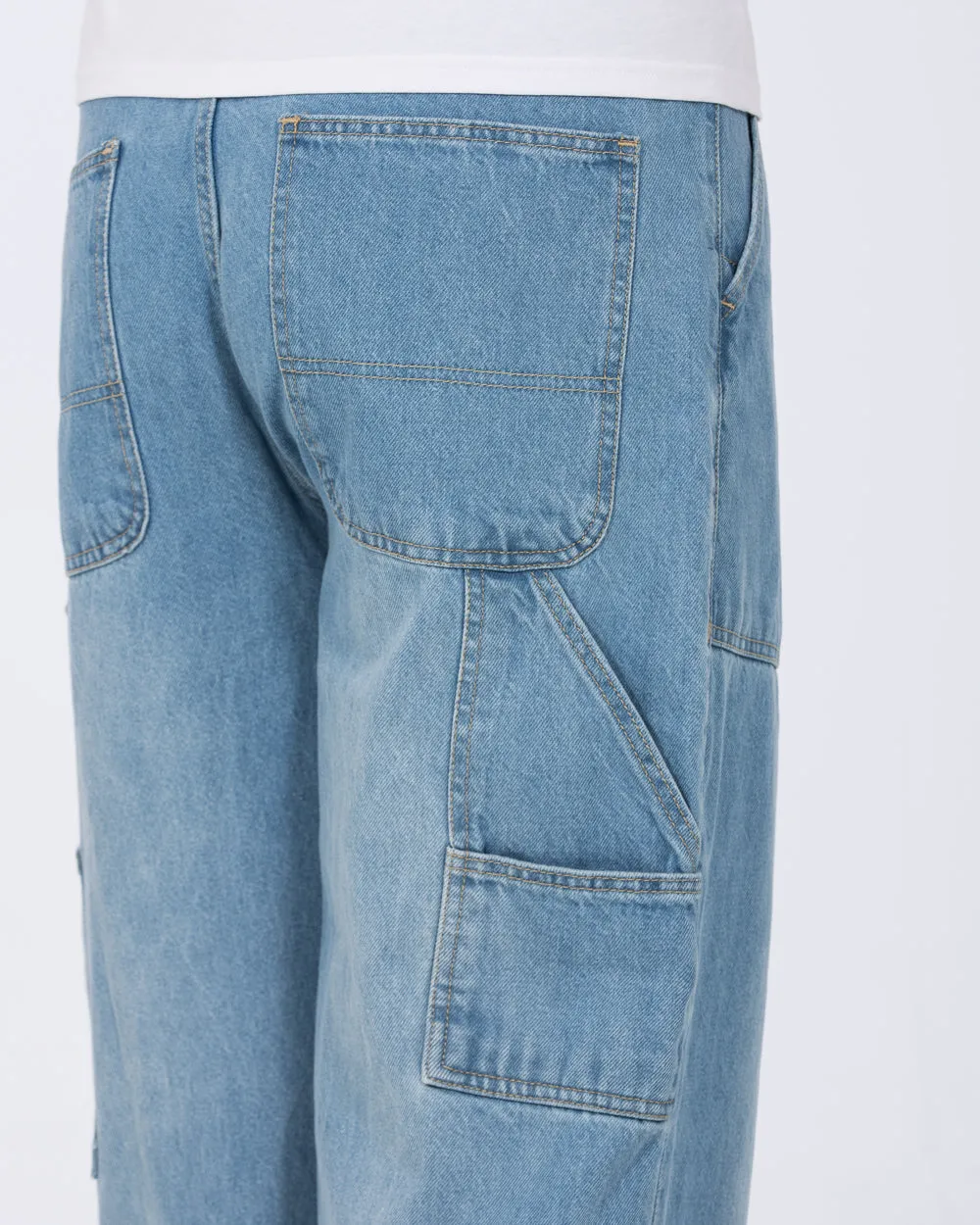 2t Jacob Tall Loose Fit Carpenter Jeans (light wash) warm fleece