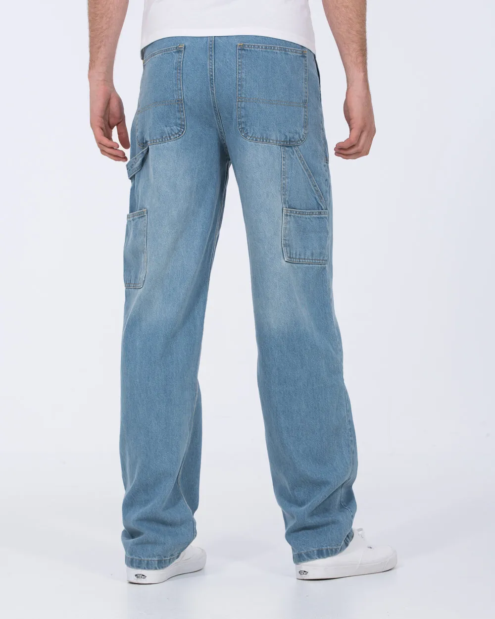 2t Jacob Tall Loose Fit Carpenter Jeans (light wash) warm fleece