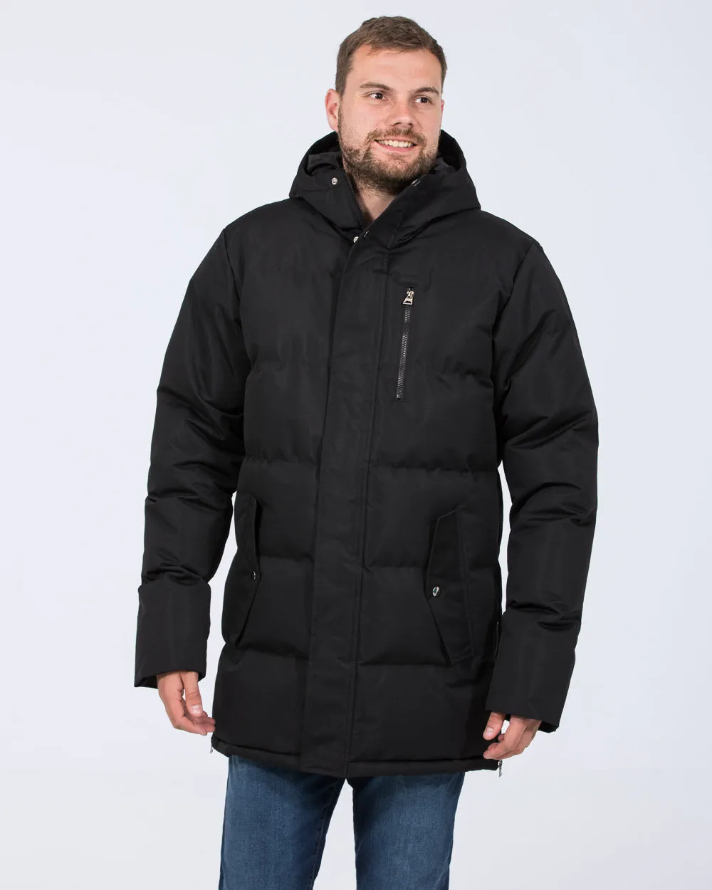 2t Jamie Tall Longline Puffer Jacket (black) smart travel coat