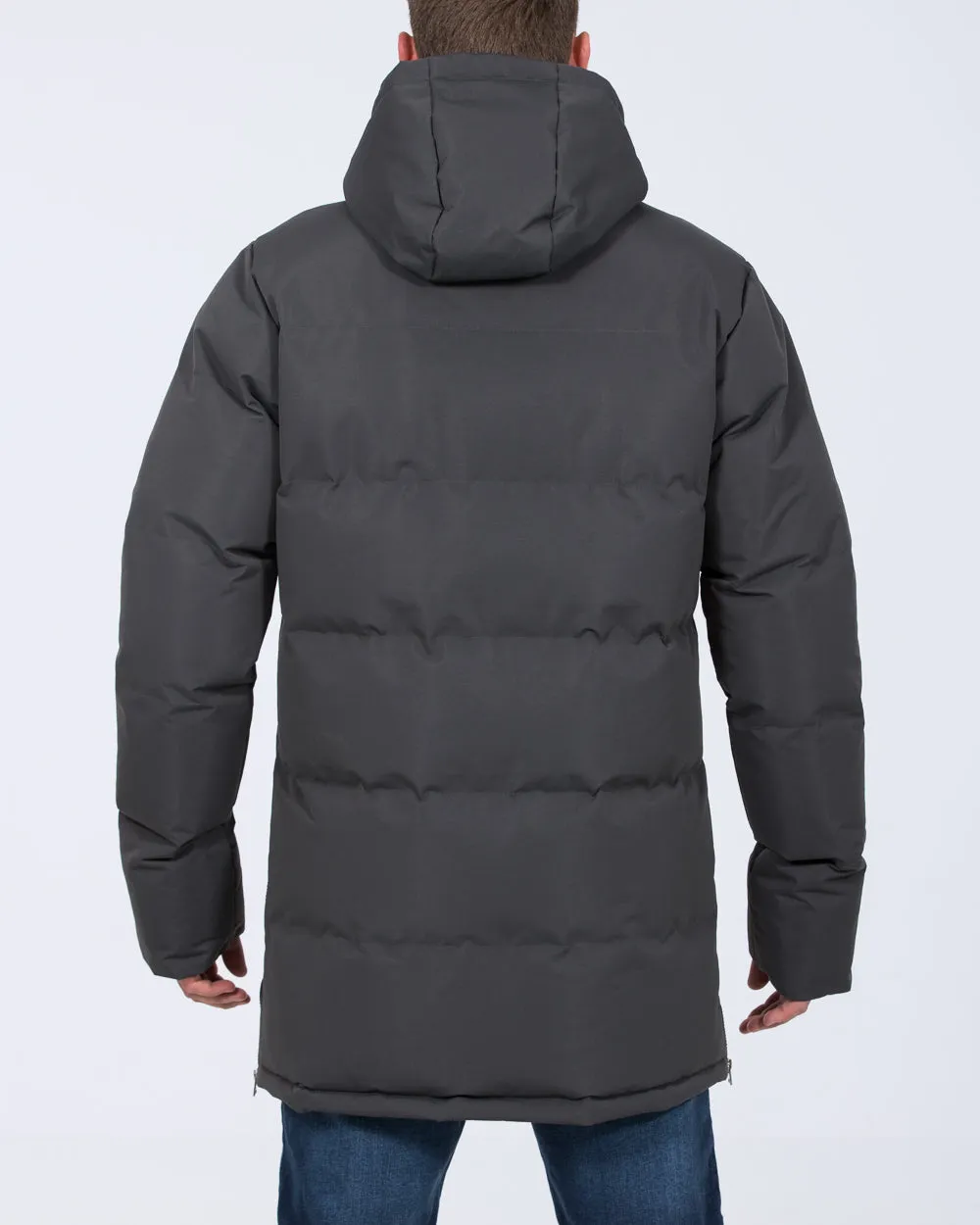 2t Jamie Tall Longline Puffer Jacket (grey) hybrid utility wear