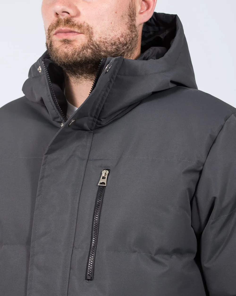 2t Jamie Tall Longline Puffer Jacket (grey) smart style shell