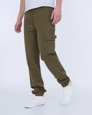 2t Jayden Regular Fit Tall Utility Cargo Trousers (khaki) zipper pockets