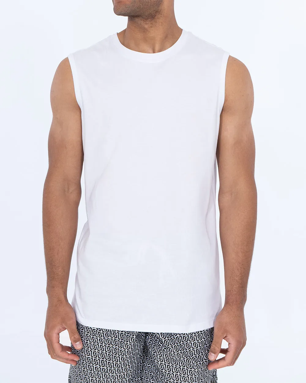 2t Jesse Tall Tank Top (white) travel light