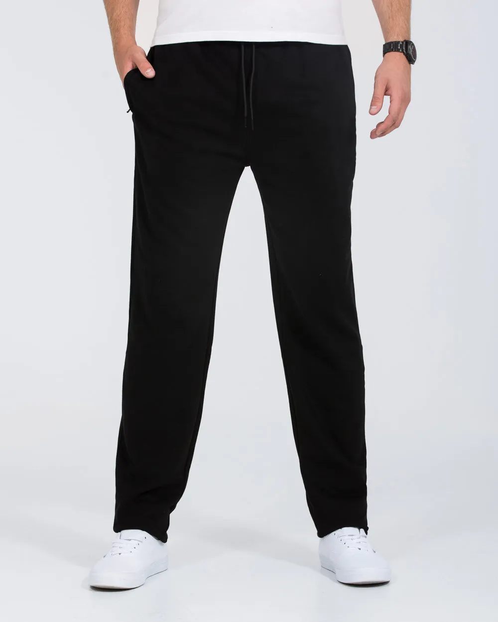 2t Joe Regular Fit Open Hem Tall Joggers (black) easy match