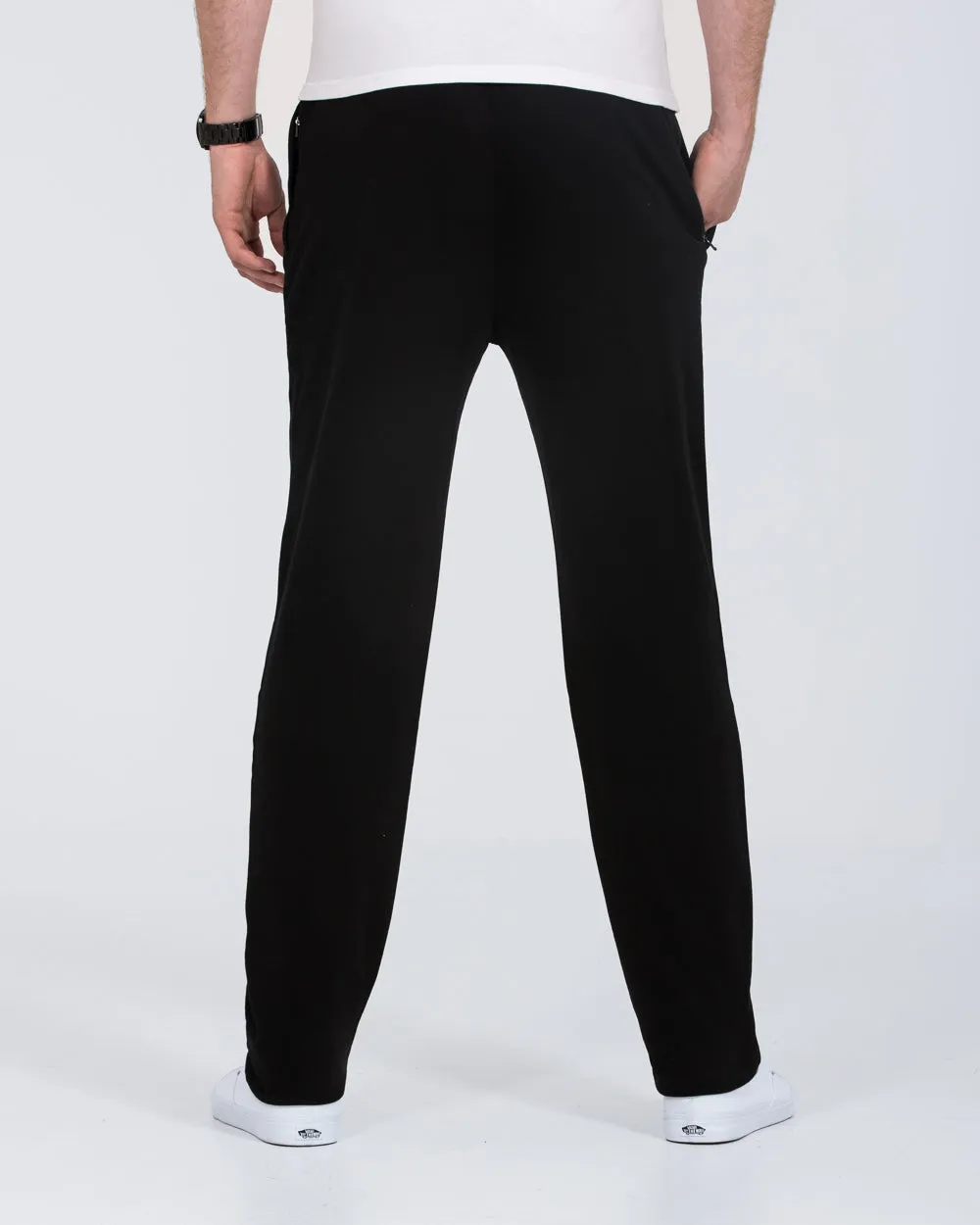 2t Joe Regular Fit Open Hem Tall Joggers (black) matte texture