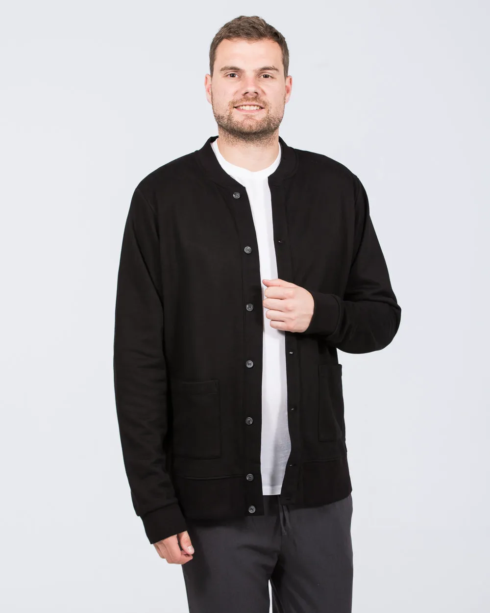 2t Lewis Tall Jersey Bomber Jacket (black) outdoor activewear