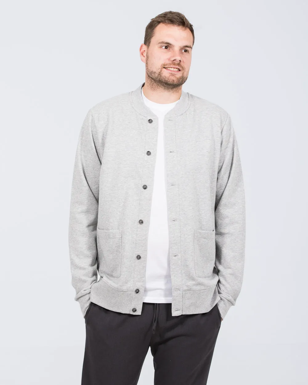 2t Lewis Tall Jersey Bomber Jacket (grey) muted color gear