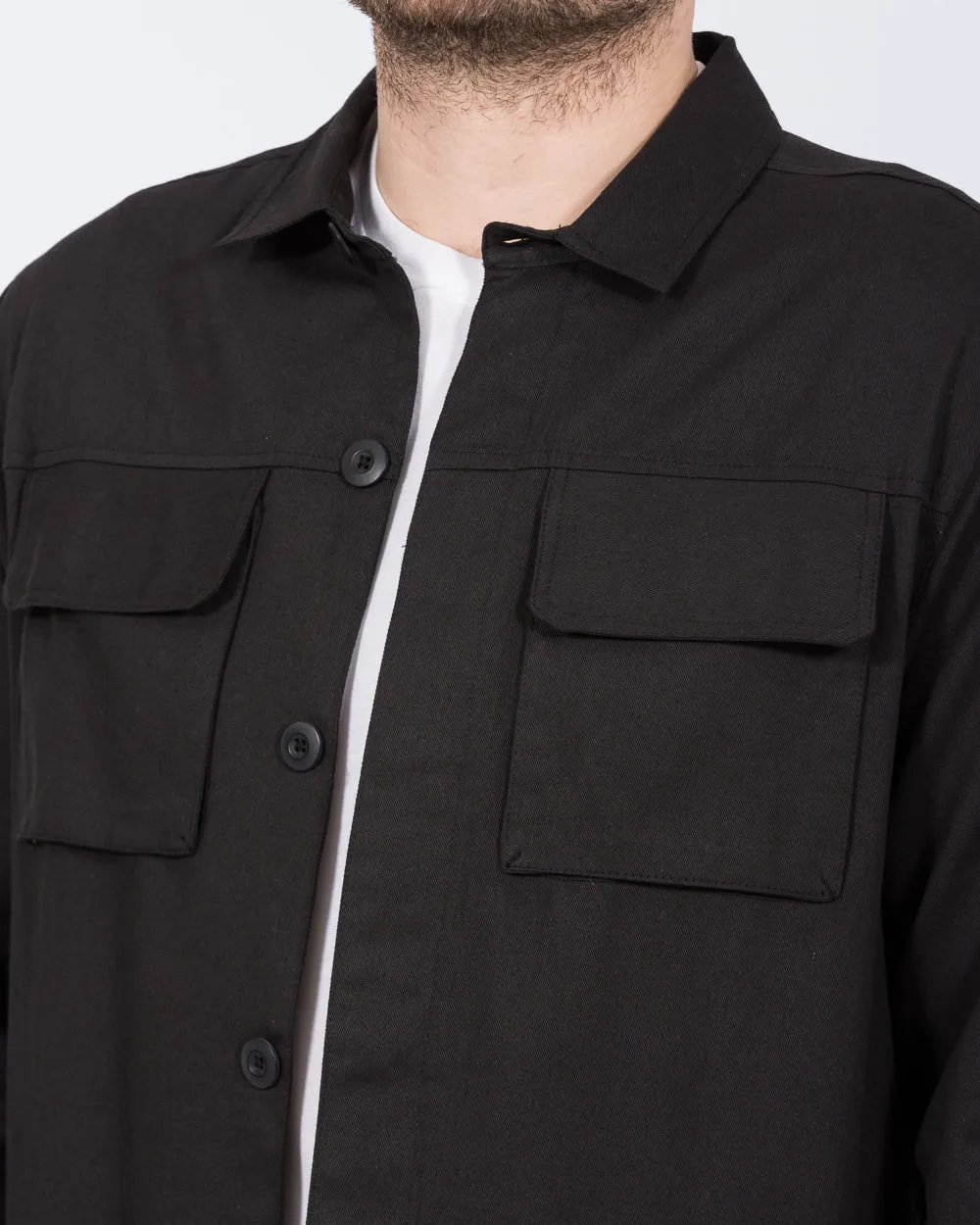 2t Linton Tall Cotton Harrington Shacket (black) urban trail fit