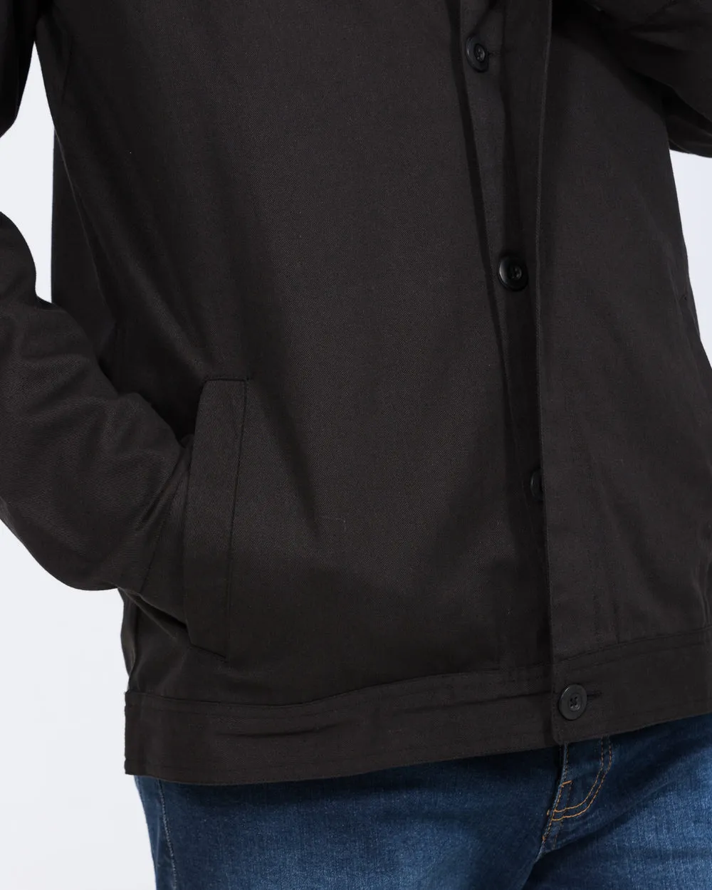2t Linton Tall Cotton Harrington Shacket (black) Nordic casual wear