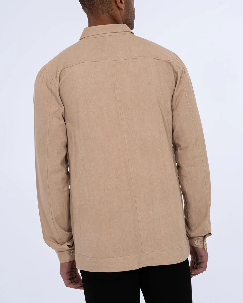 2t Linton Tall Cotton Harrington Shacket (stone) cold season ease