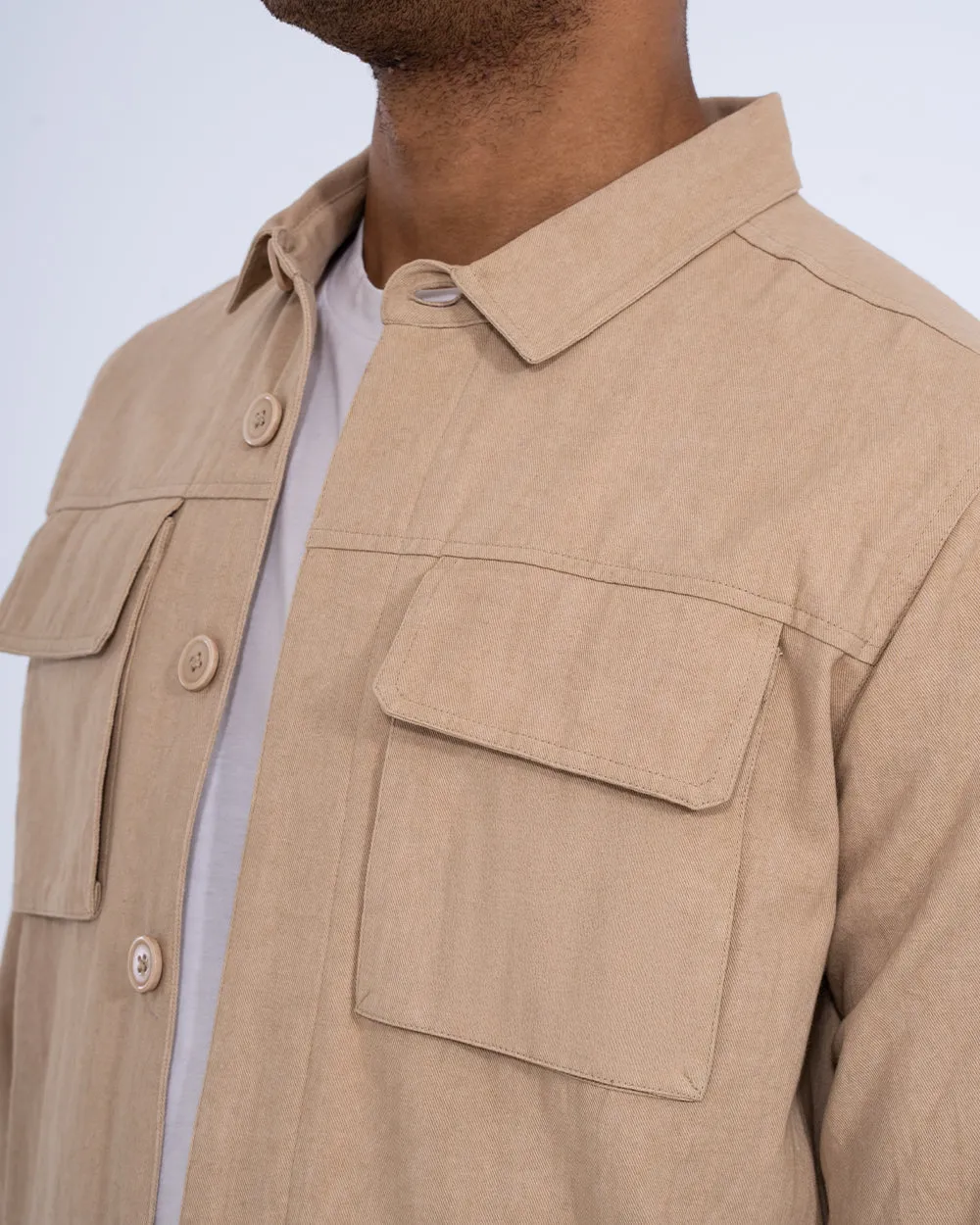 2t Linton Tall Cotton Harrington Shacket (stone) refined daily wear