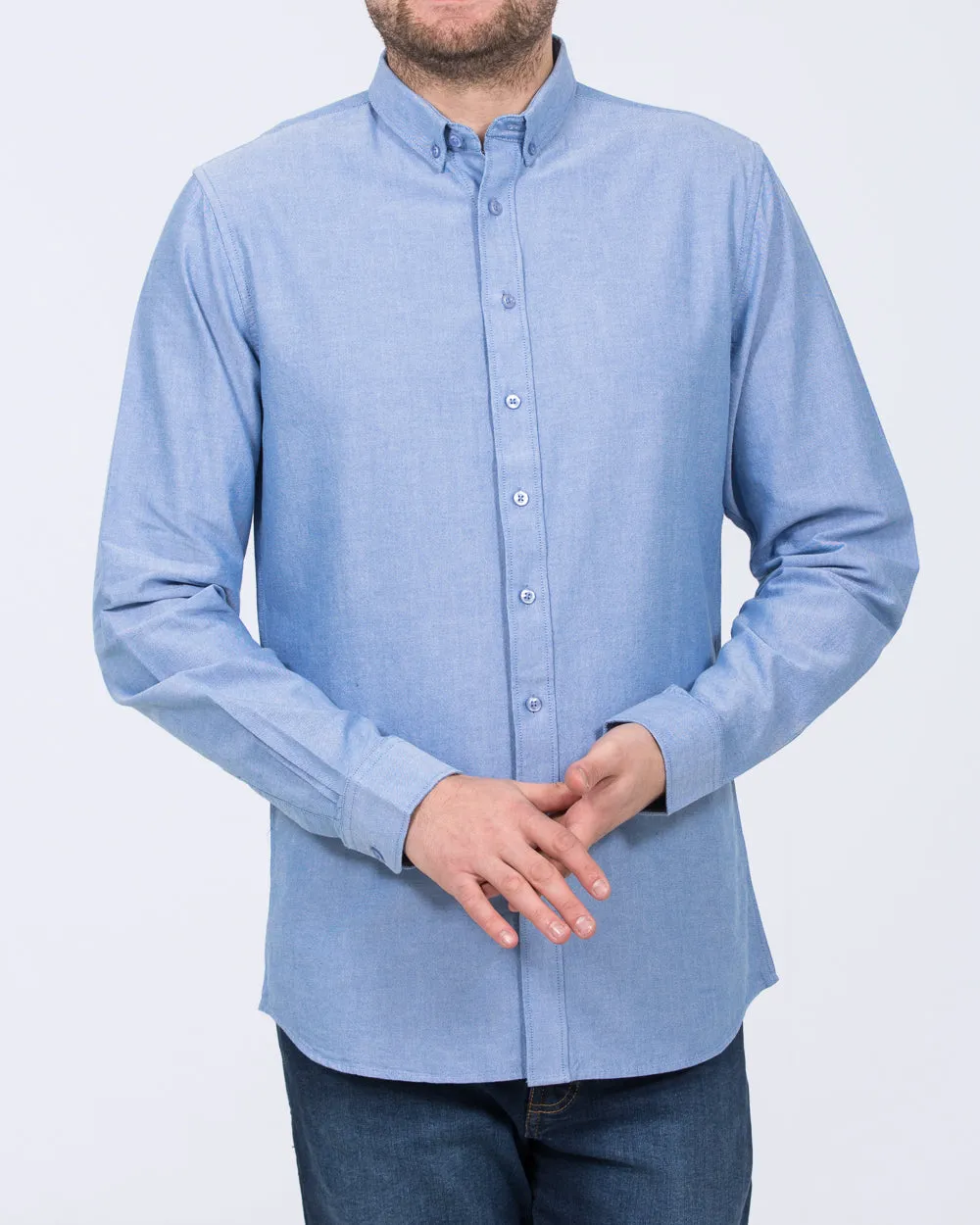 2t Logan Slim Fit Tall Oxford Shirt (blue) Night Ready