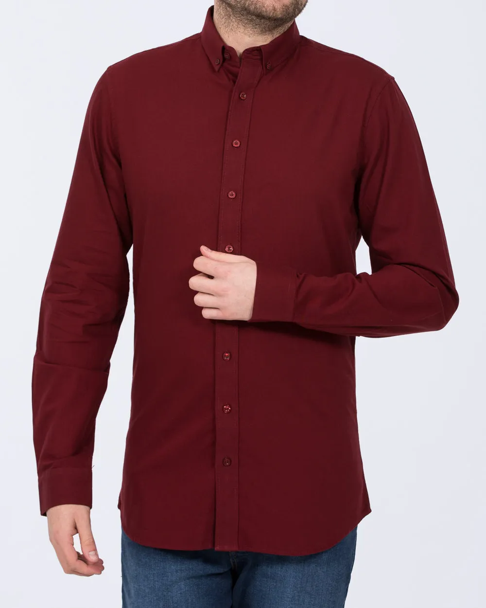 2t Logan Slim Fit Tall Oxford Shirt (burgundy) Easy Move