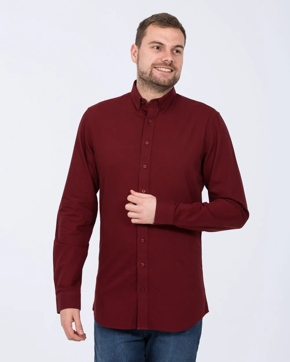 2t Logan Slim Fit Tall Oxford Shirt (burgundy) Clear Fit