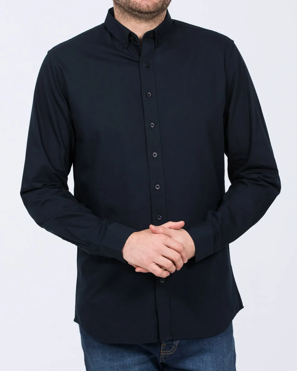 2t Logan Slim Fit Tall Oxford Shirt (navy) Vibe High