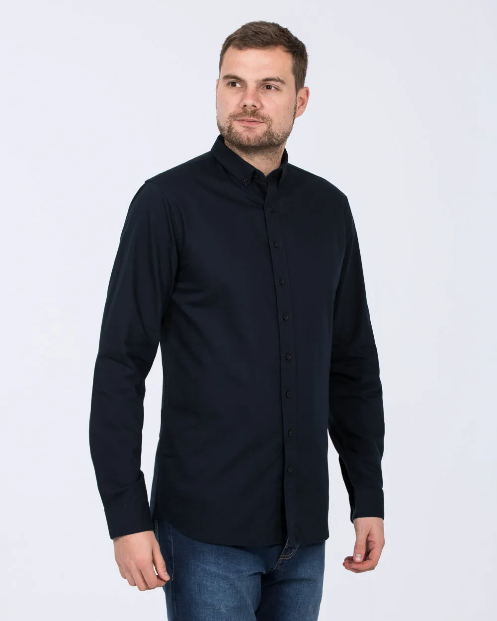 2t Logan Slim Fit Tall Oxford Shirt (navy) Soft Motion