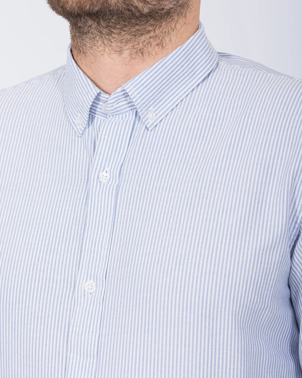 2t Logan Slim Fit Tall Oxford Shirt (pale blue stripe) Chill Set