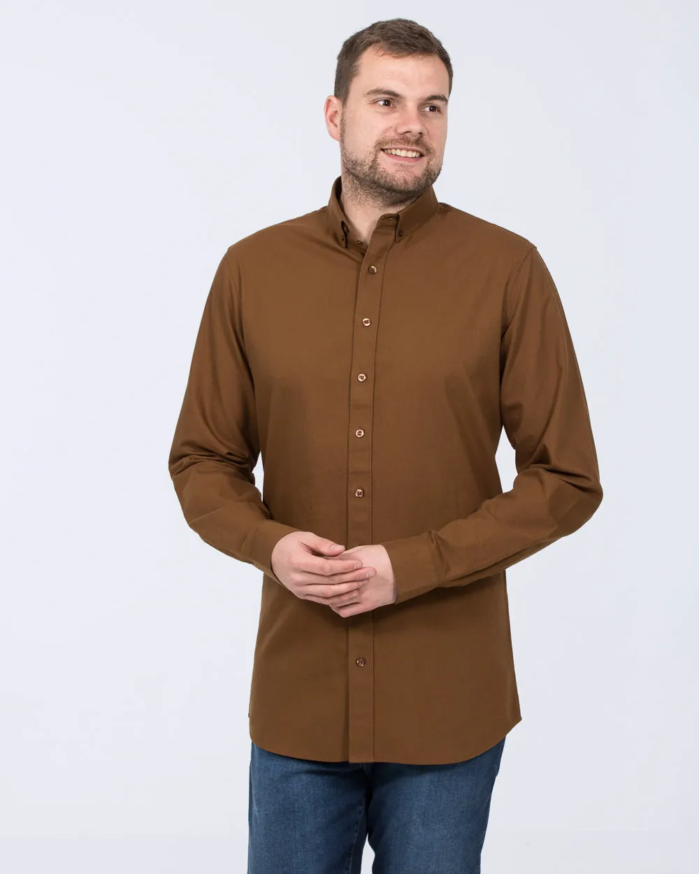 2t Logan Slim Fit Tall Oxford Shirt (tan) Daily Boost
