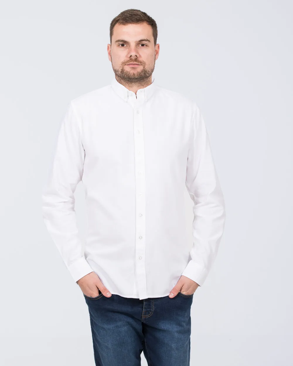 2t Logan Slim Fit Tall Oxford Shirt (white) Fast Wear