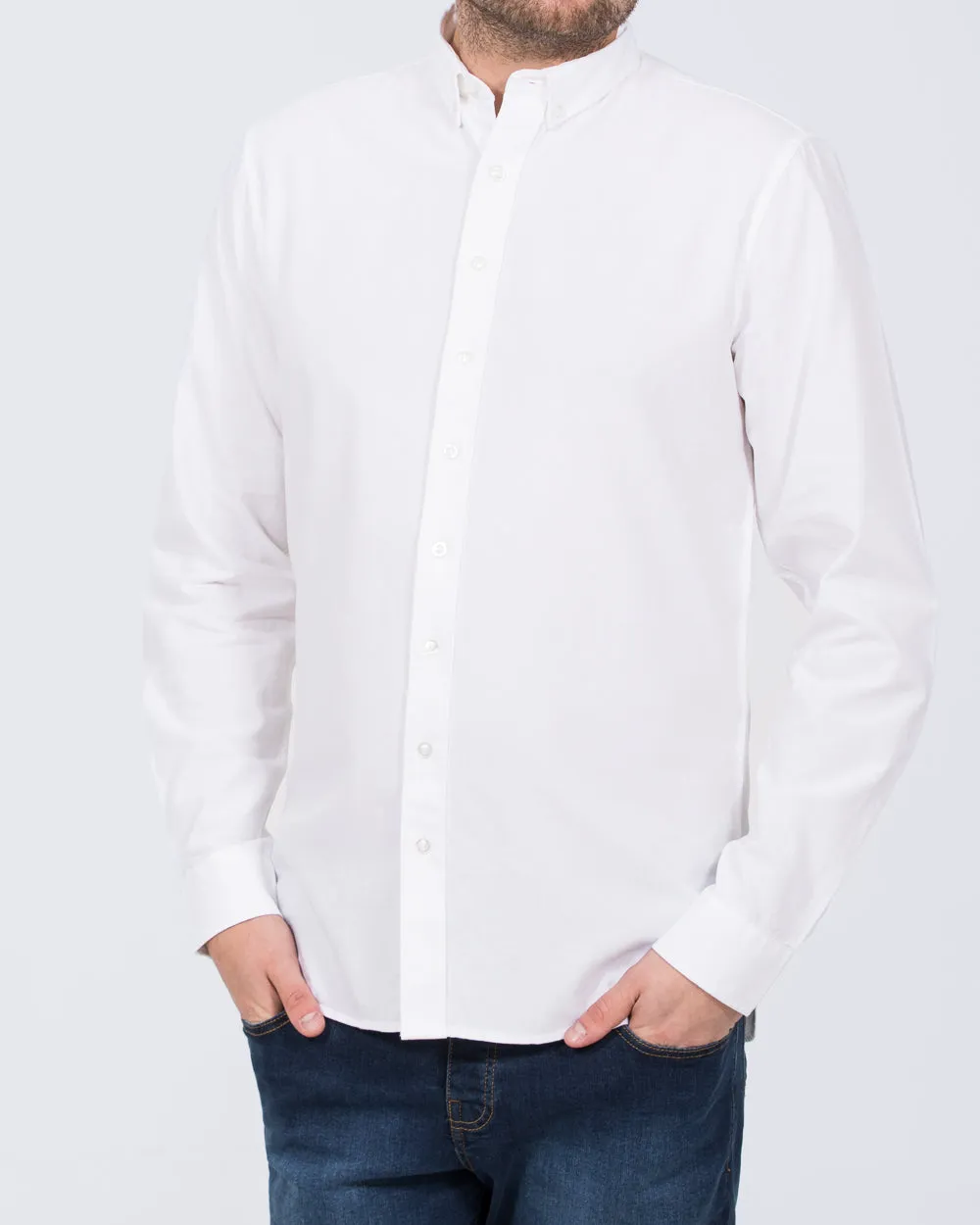 2t Logan Slim Fit Tall Oxford Shirt (white) Neat Classic