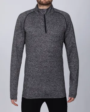 2t Long Sleeve Quarter-Zip Training Top (black marl) style fit