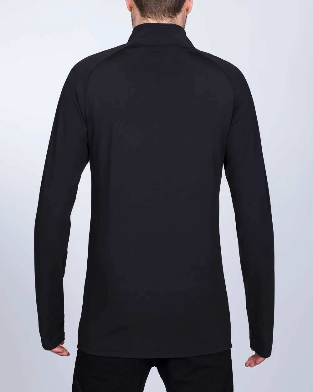 2t Long Sleeve Quarter-Zip Training Top (black) throw on