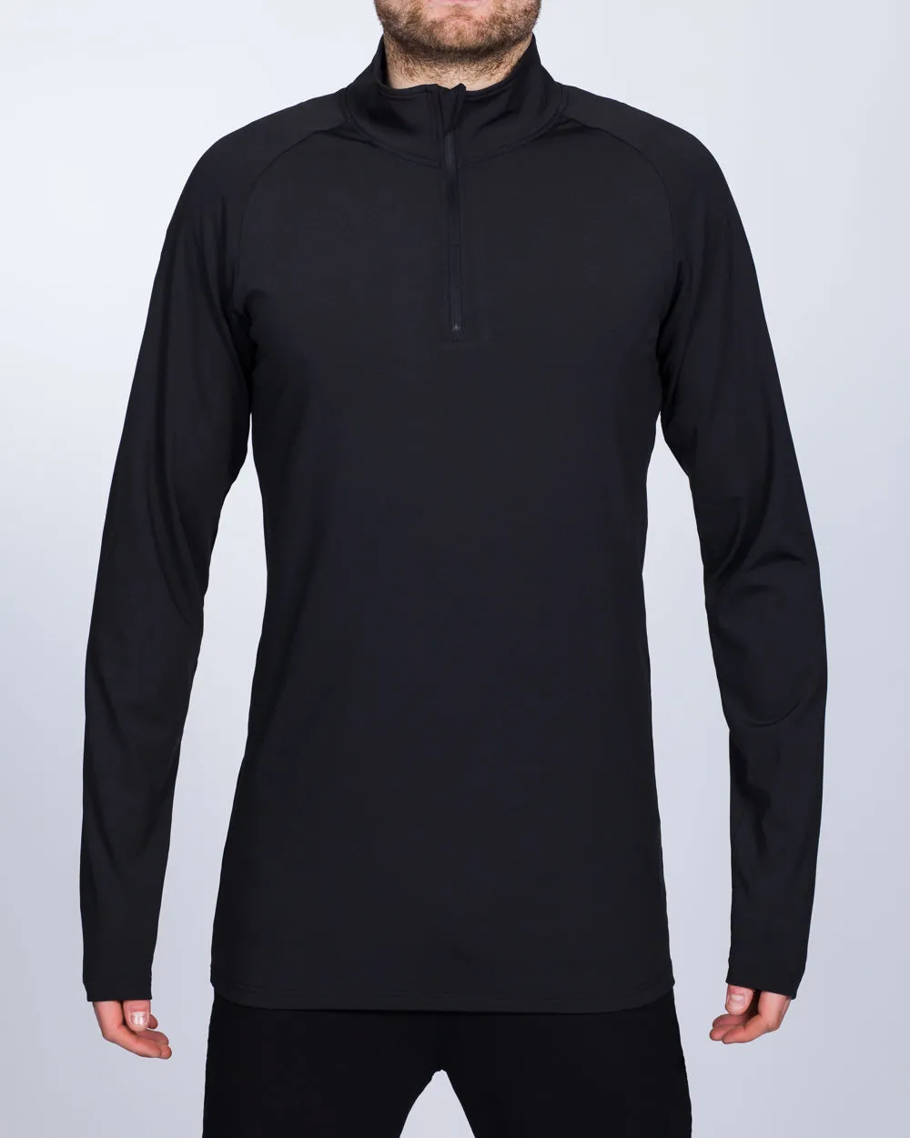 2t Long Sleeve Quarter-Zip Training Top (black) layer ready