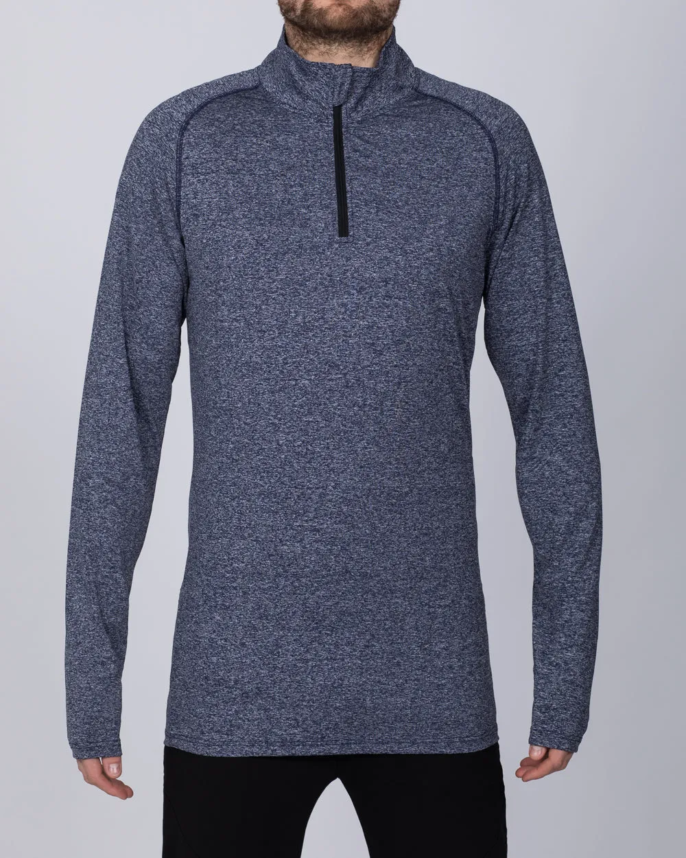 2t Long Sleeve Quarter-Zip Training Top (denim marl) road trip
