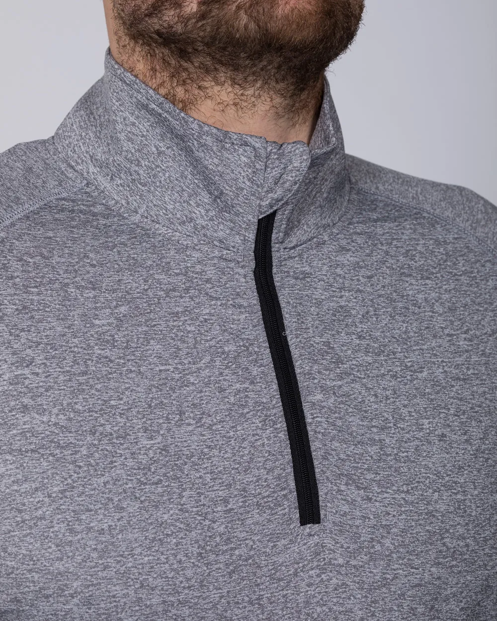 2t Long Sleeve Quarter-Zip Training Top (grey marl) lightweight layer