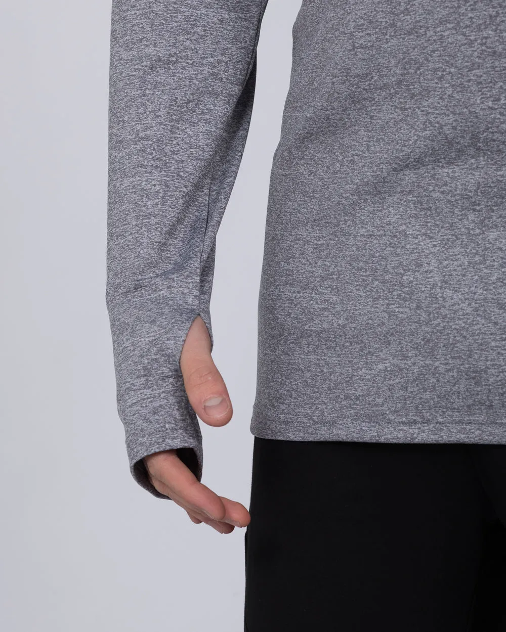 2t Long Sleeve Quarter-Zip Training Top (grey marl) cozy warmth