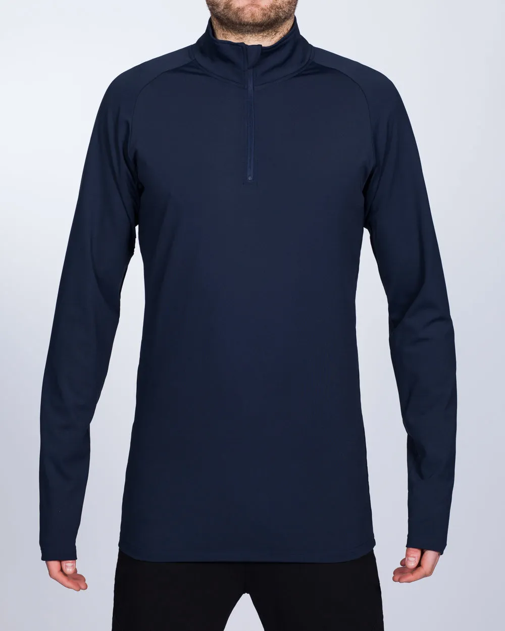 2t Long Sleeve Quarter-Zip Training Top (navy) weather change