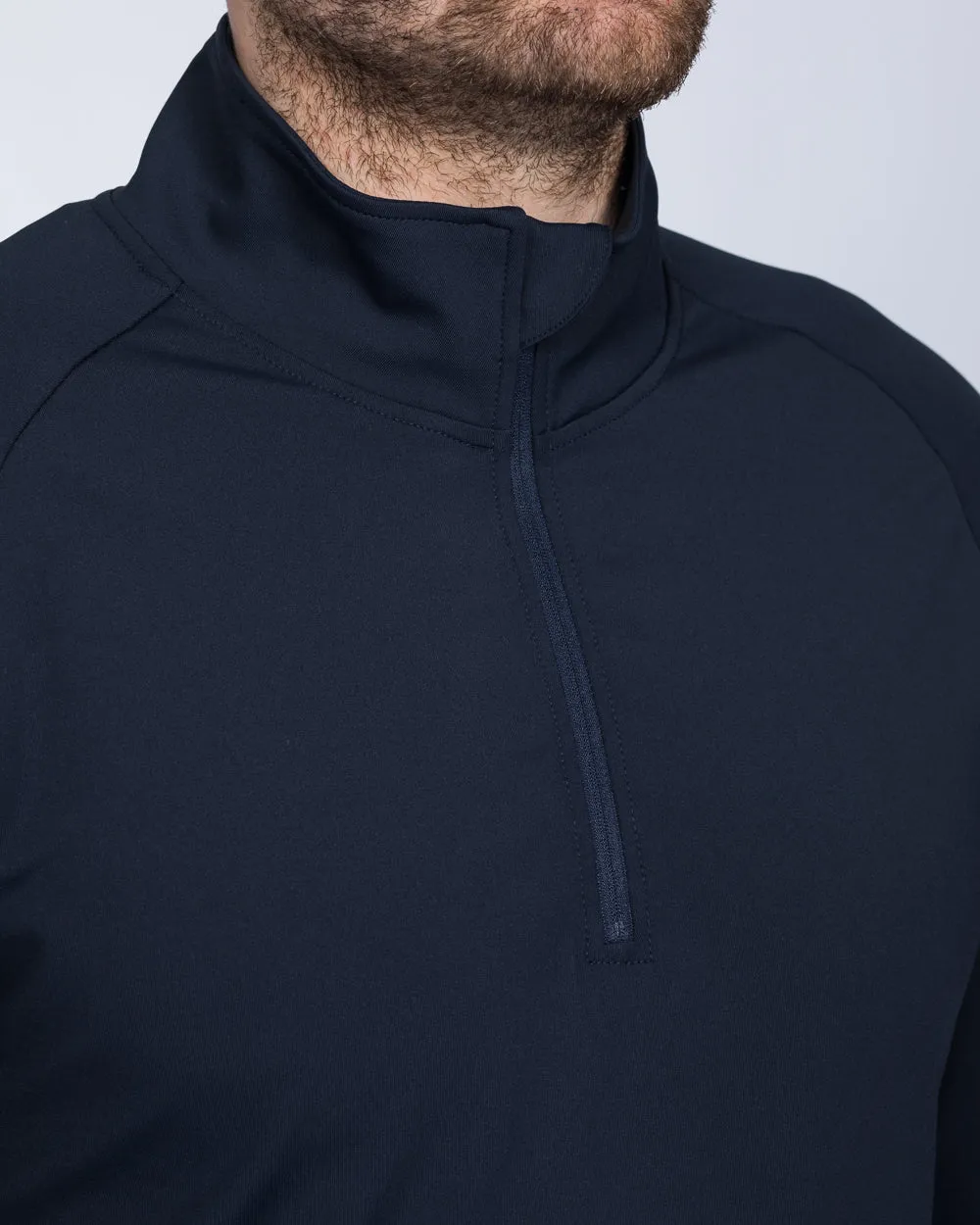 2t Long Sleeve Quarter-Zip Training Top (navy) urban style