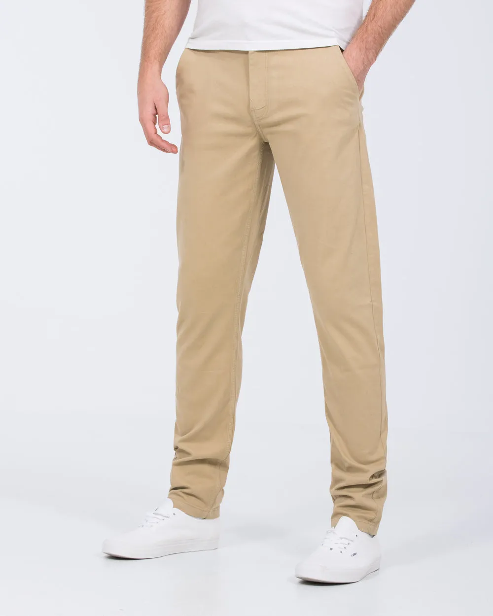 2t Ludvig Slim Fit Tall Chinos (beige) effortless style