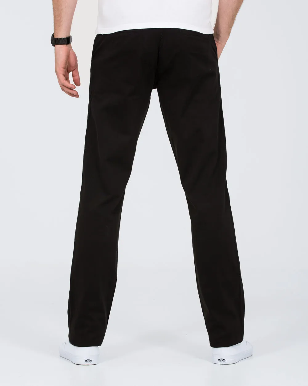 2t Marco Regular Fit Tall Chinos (black) stretch fabric