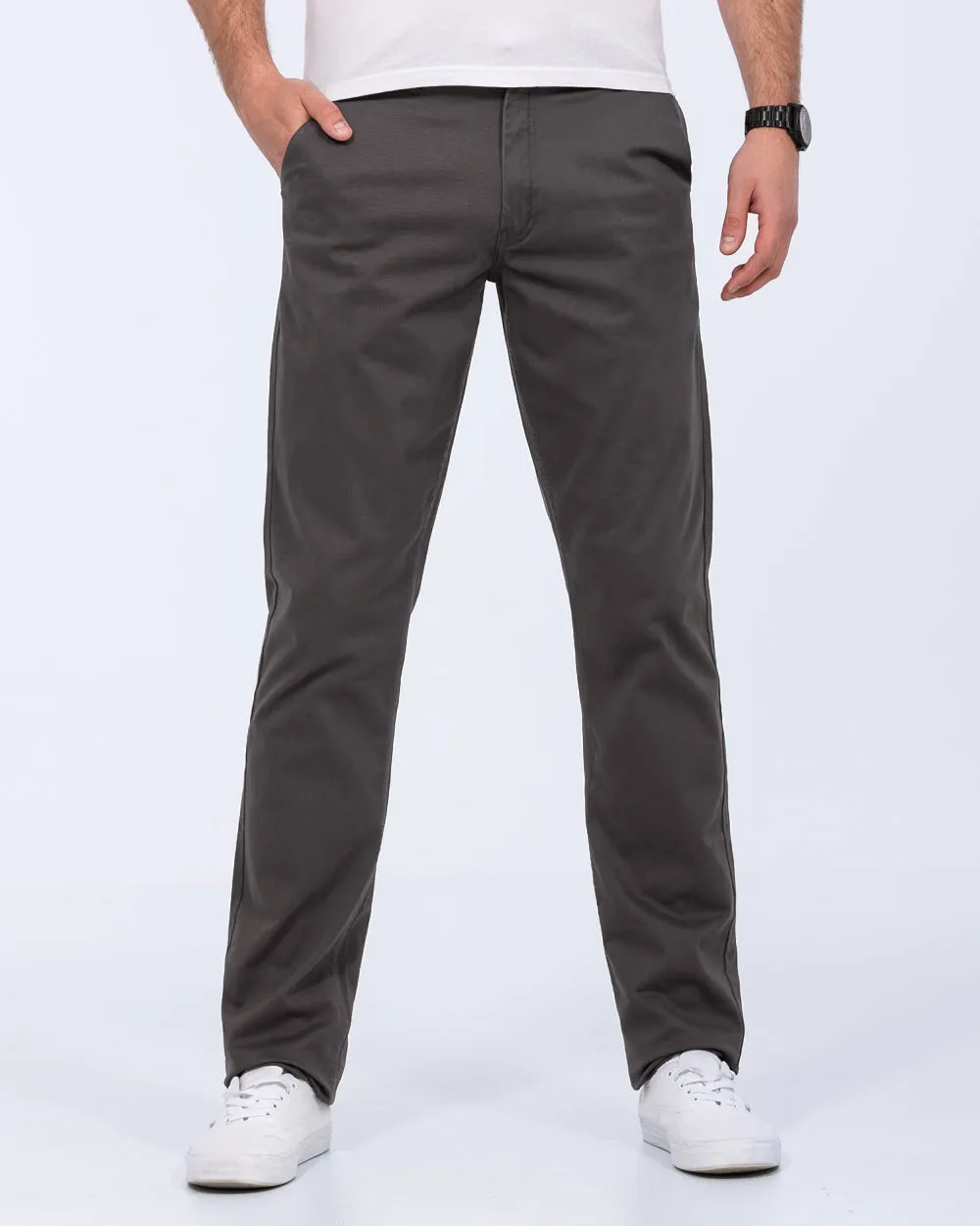 2t Marco Regular Fit Tall Chinos (mid grey) eco conscious