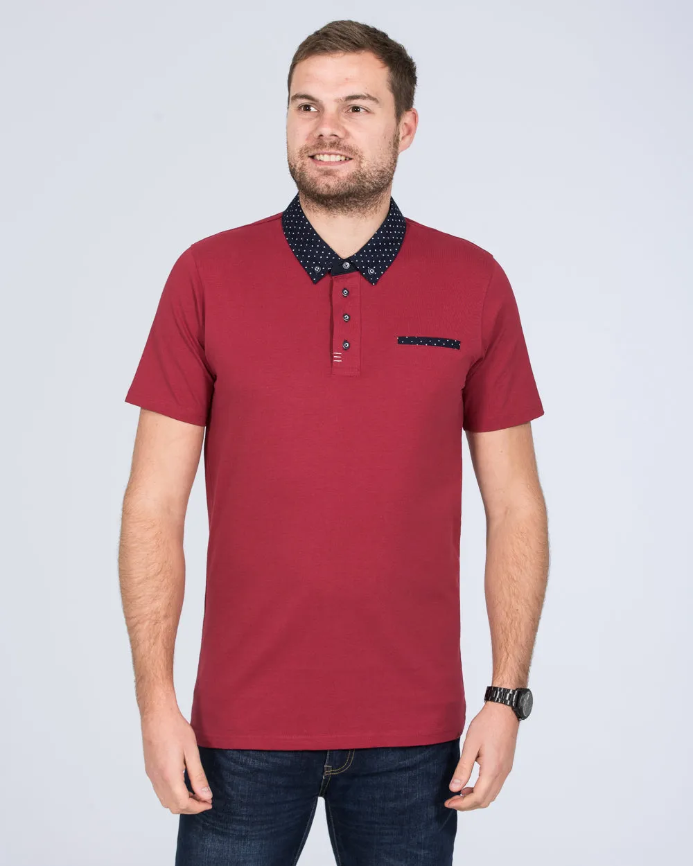 2t Morgan Slim Fit Tall Polo Shirt (burgundy) fresh cut