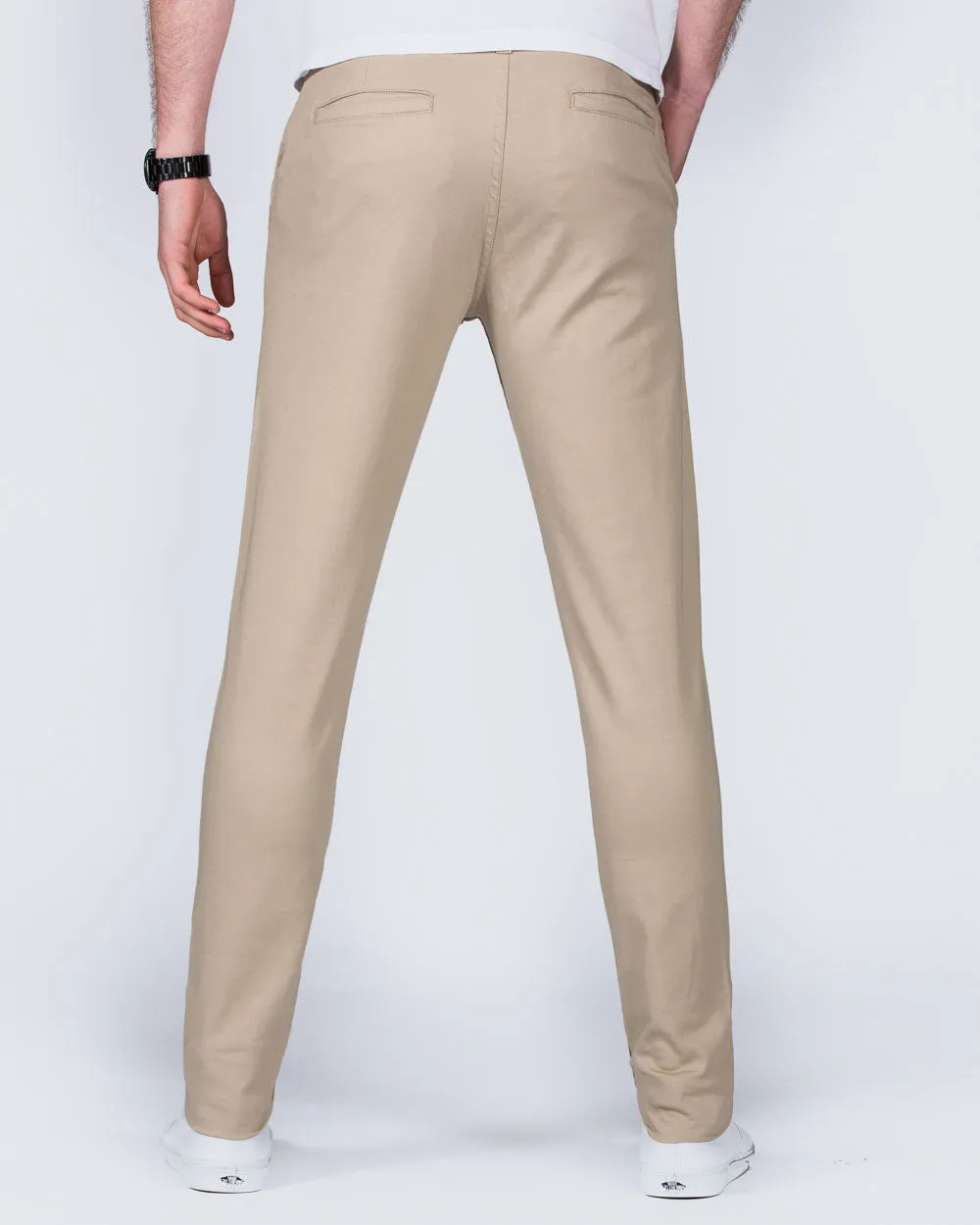 2t Oliver Slim Fit Tall Chinos (beige) soft lining