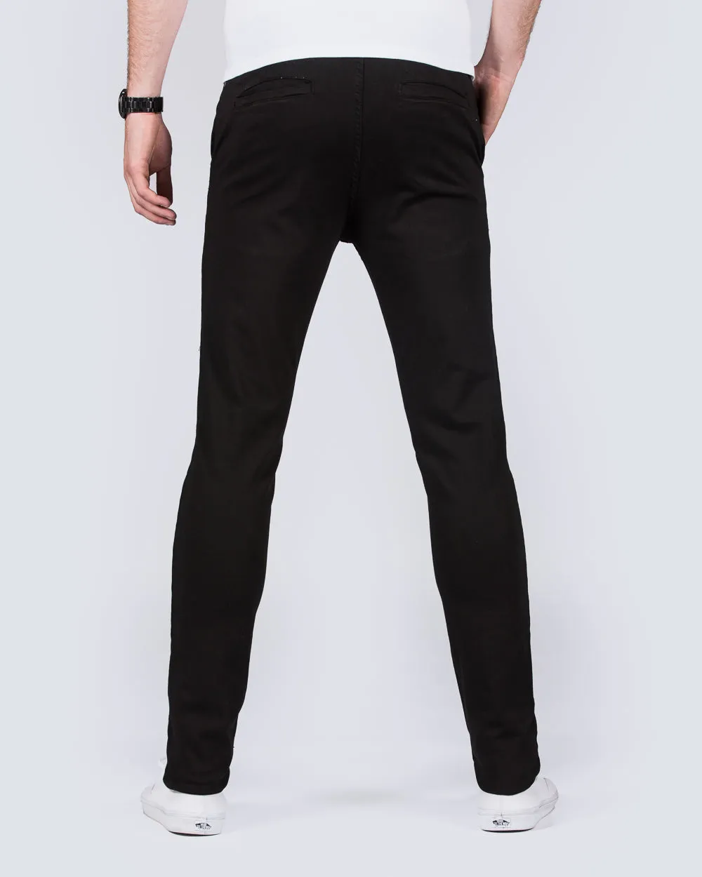 2t Oliver Slim Fit Tall Chinos (black) mens essentials