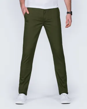 2t Oliver Slim Fit Tall Chinos (dark khaki) easy care fabric