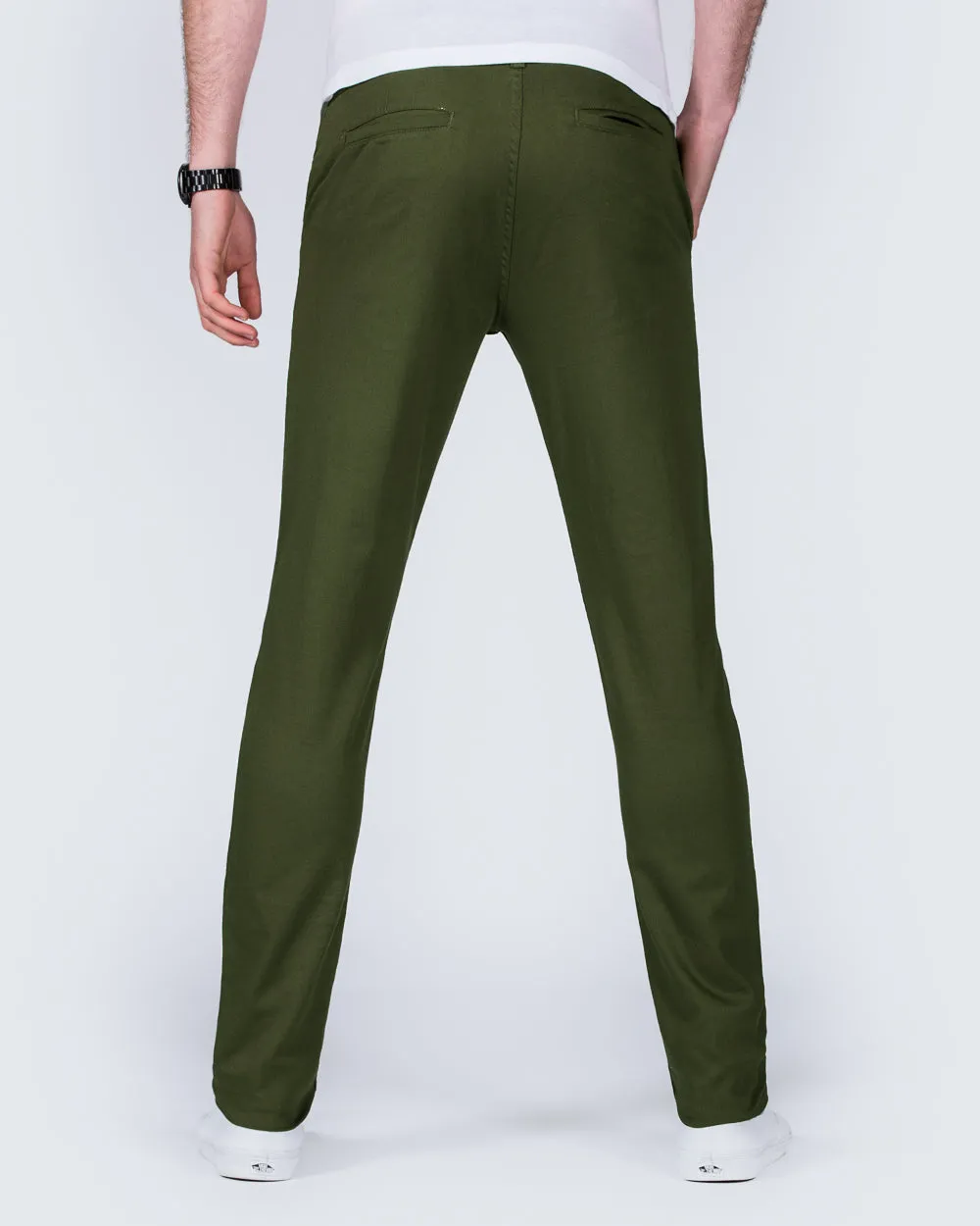 2t Oliver Slim Fit Tall Chinos (dark khaki) comfort wear