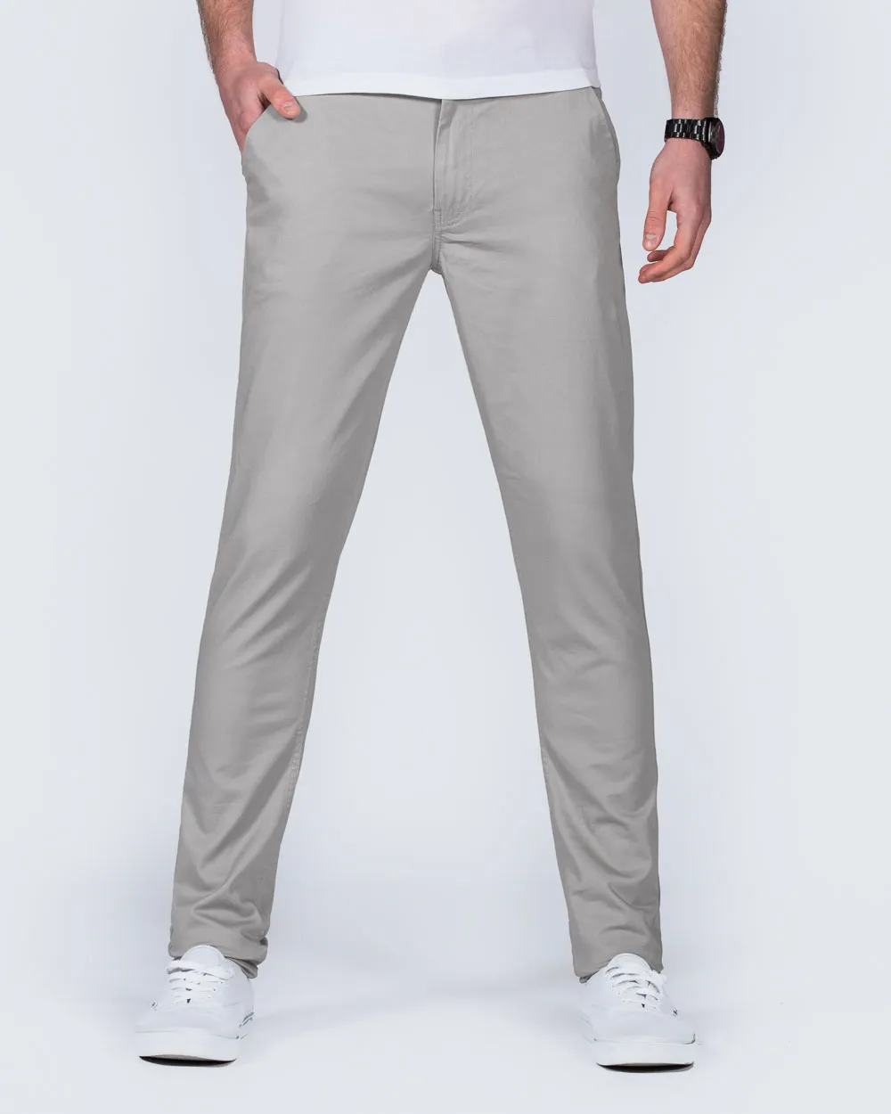 2t Oliver Slim Fit Tall Chinos (light grey) urban style