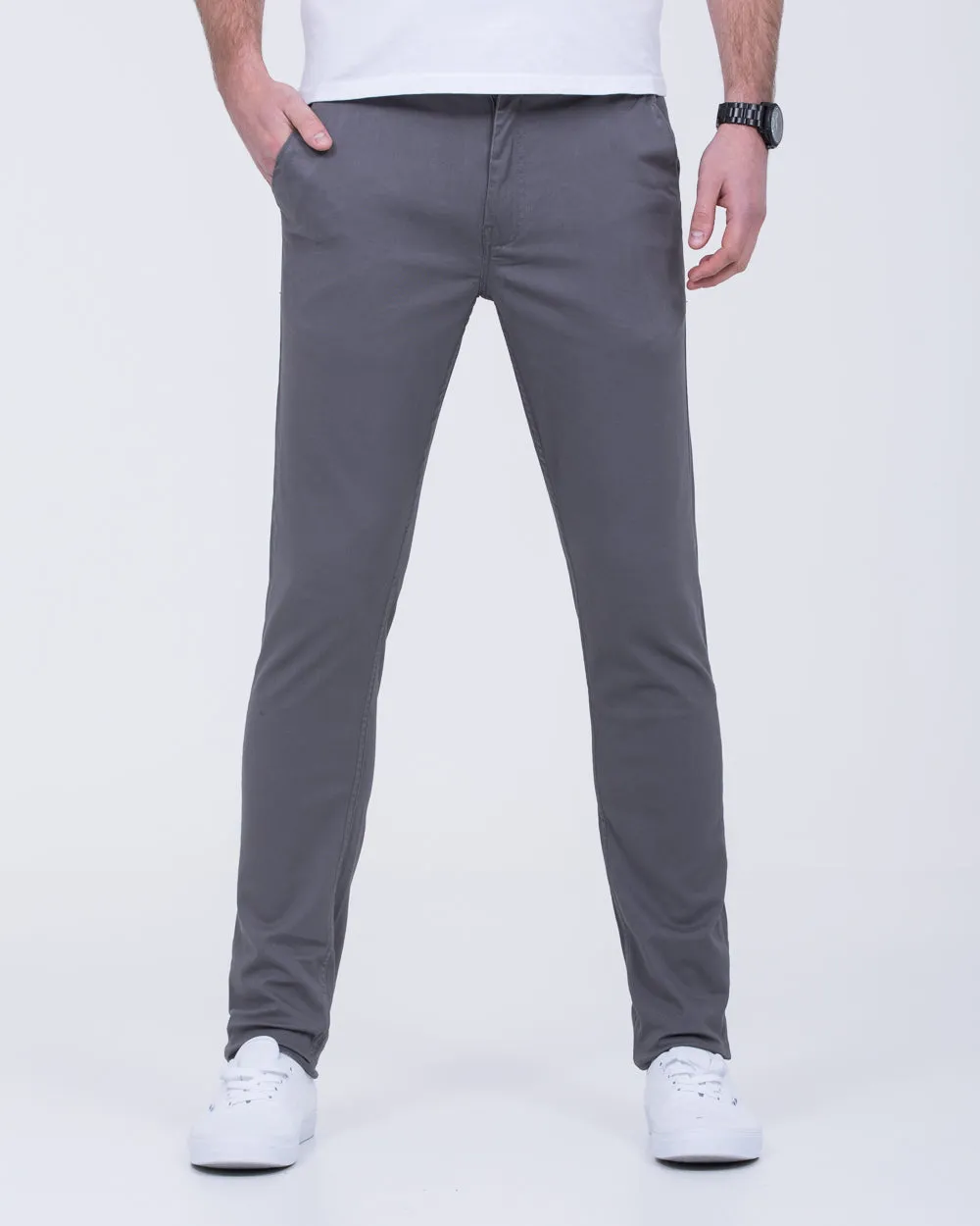 2t Oliver Slim Fit Tall Chinos (storm grey) classic tones