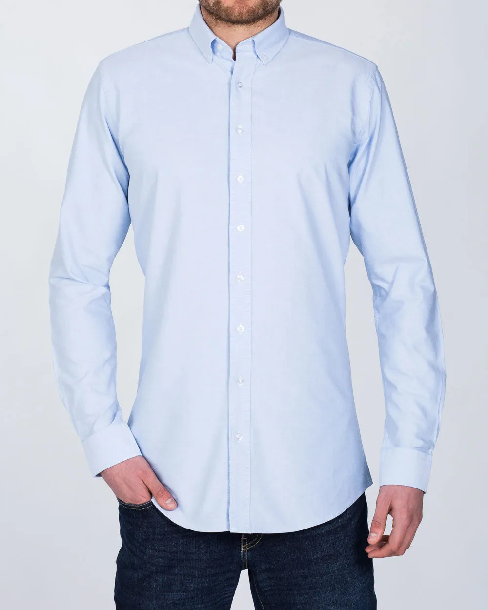 2t Oxford Slim Fit Long Sleeve Tall Shirt (sky) Office Vibes