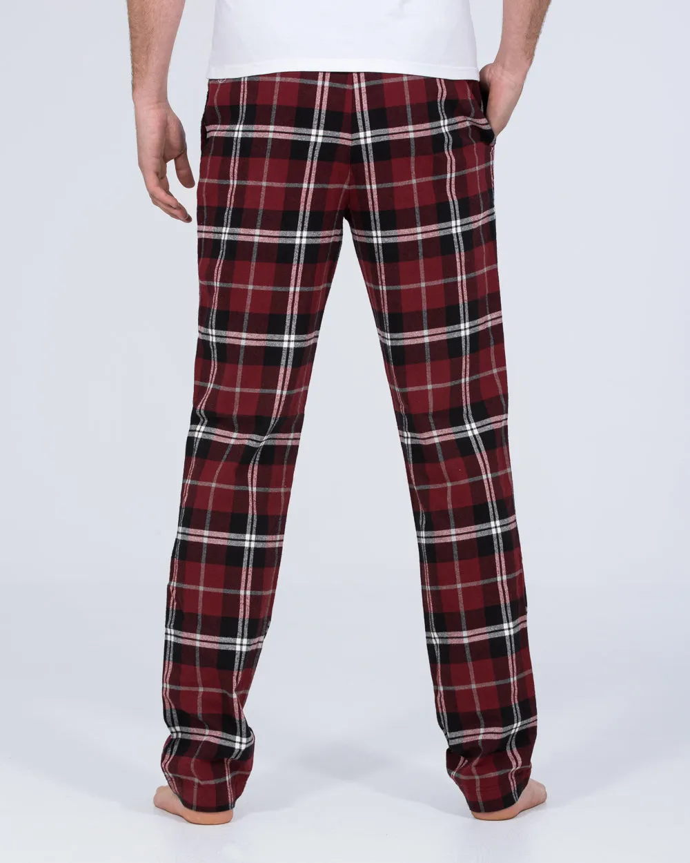 2t Pascal Tall Regular Fit Pyjama Bottoms (maroon check) Warm comfort